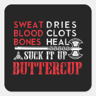 Sticker Carré Chuck it up Buttercup Drôle Design