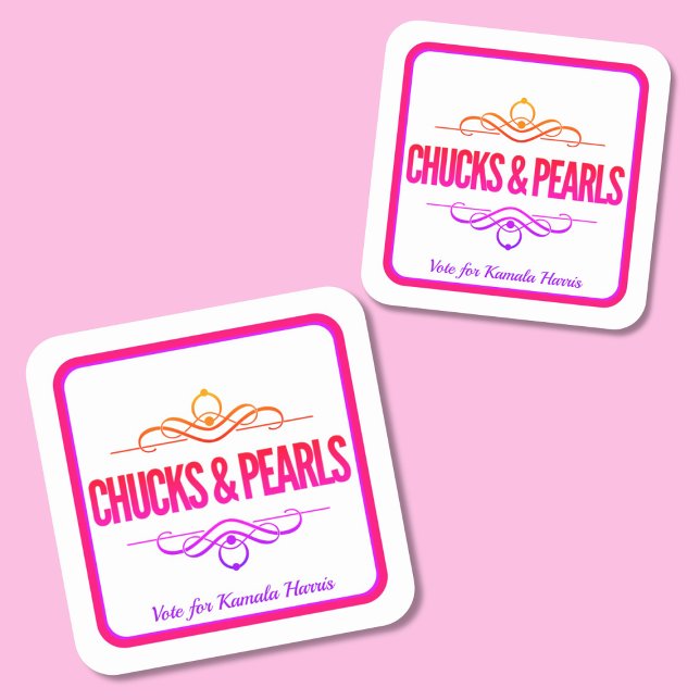 Sticker Carré Chuck & Pearls Vote Kamala (Créateur téléchargé)