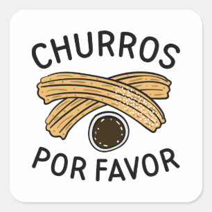 Sticker Carré Churros Por Favor
