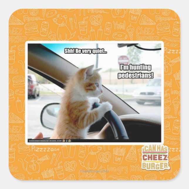 Sticker Carré Chut ! Soyez calme (Devant)