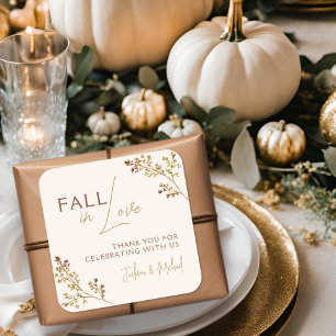 Sticker Carré Chute en amour Chute Foliage Wedding shower neutre