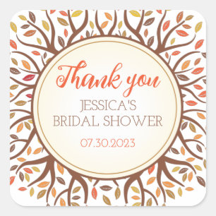 Sticker Carré Chute Feuille Arbre d'automne Fête des mariées d'a