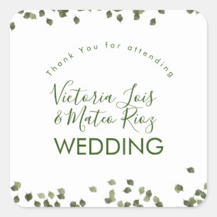 Sticker Carré Chute Feuille Automne Végétation Merci