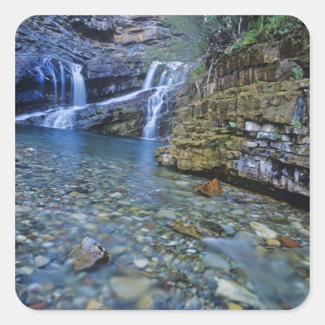 Sticker Carré Chutes Cameron dans le parc national des Lacs-Wate (Devant)