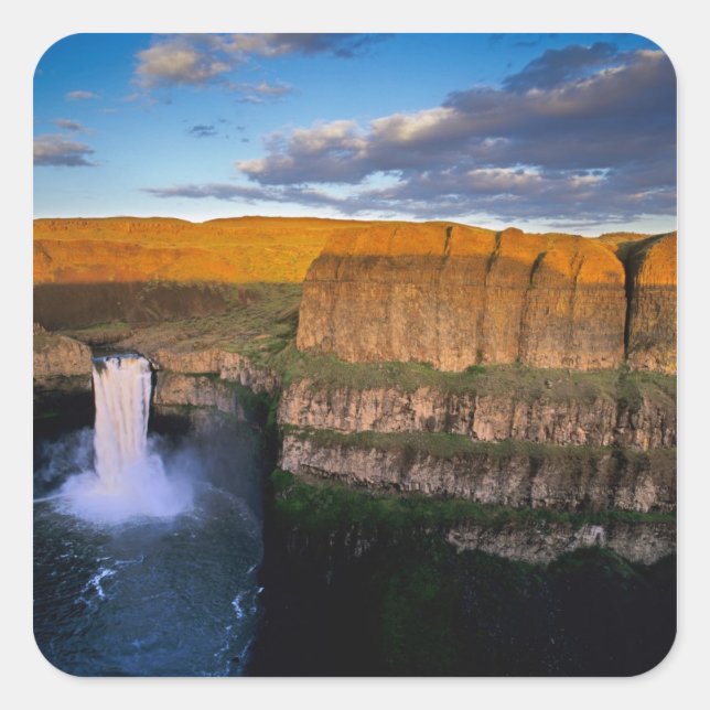 Sticker Carré Chutes de Palouse dans l'État de Washington (Devant)