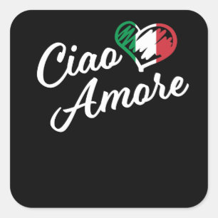 Sticker Carré Ciao Amore - Italie Bonjour amour en italien