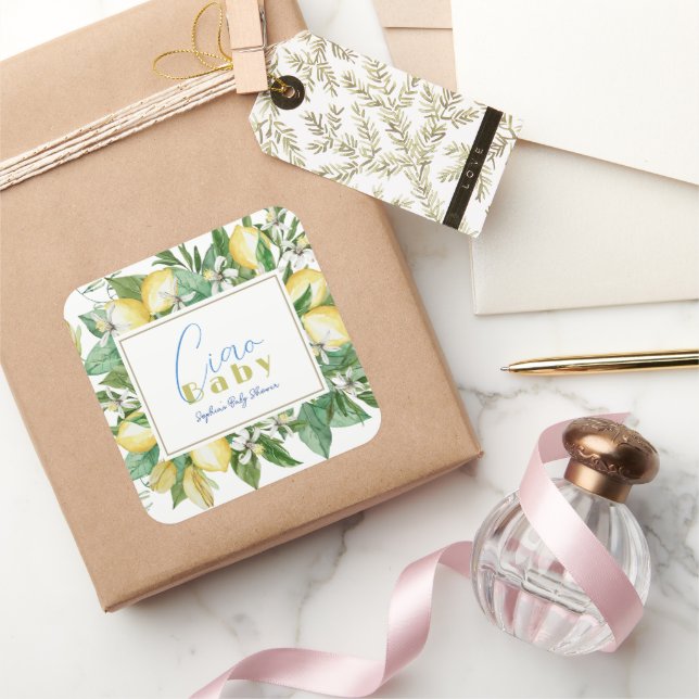 Sticker Carré Ciao Citrus Citron Baby shower (Cadeaux)