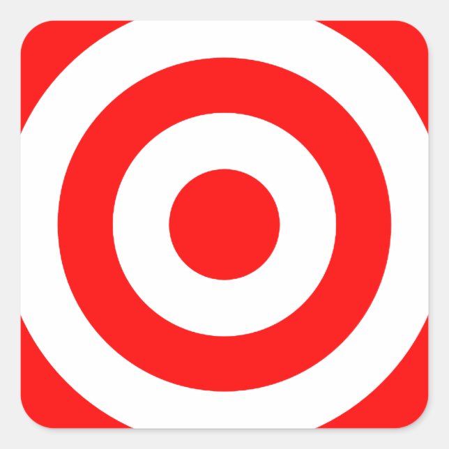 Sticker Carré Cible rouge Bullseye (Devant)