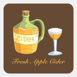 Sticker Carré cidre de pomme frais ajouter du texte