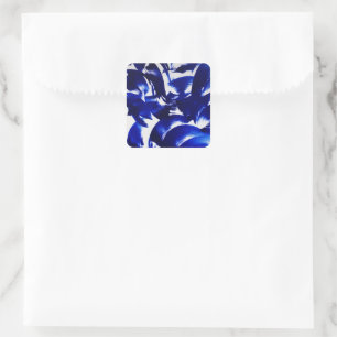 Sticker Carré Ciel Bleu Abstrait Brush Strokes Peinture Art