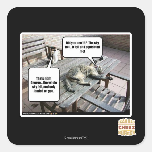 Sticker Carré Ciel est en train de tomber (Devant)