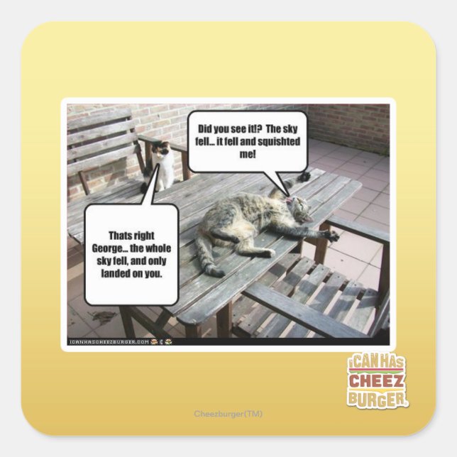 Sticker Carré Ciel est en train de tomber (Devant)