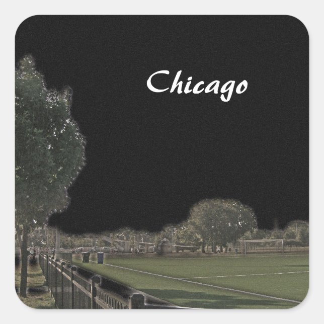 Sticker Carré Ciels noirs du parc de Chicago (Devant)