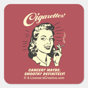 Sticker Carré Cigarettes : Le Cancer Peut-Être Def Doux.