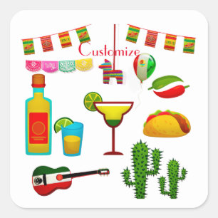 Sticker Carré Cinco de Mayo Célébration Thunder_Cove