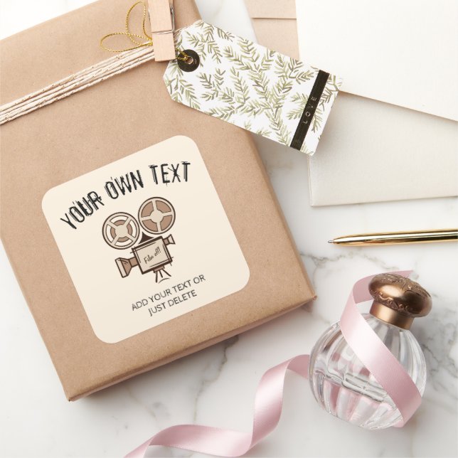 Sticker Carré cinéaste, producteur de films, réalisateur, acteur (Cadeaux)