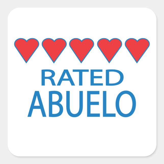 Sticker Carré Cinq Coeurs Abuelo (Devant)