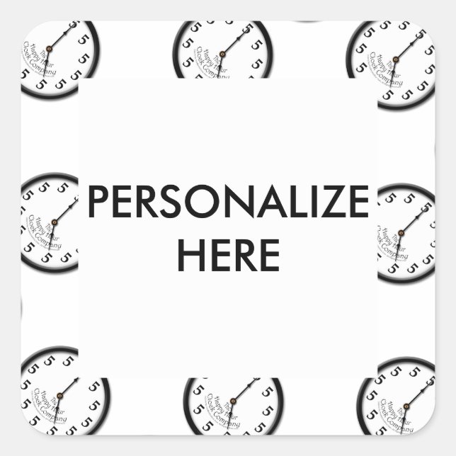 STICKER CARRÉ CINQ HORLOGE (Devant)