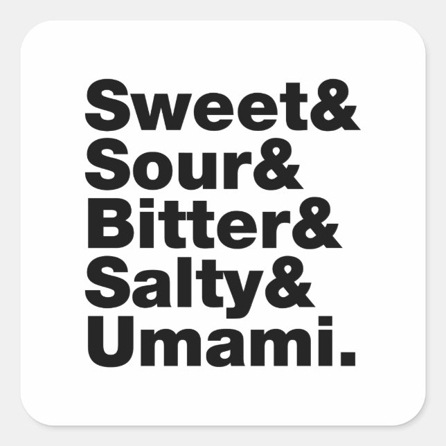 Sticker Carré Cinq saveurs de base (Devant)