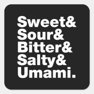 Sticker Carré Cinq saveurs de base