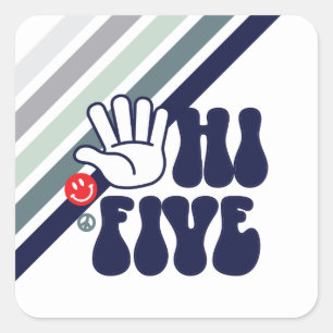 Sticker Carré CINQ SUR CINQ Rayure rétro