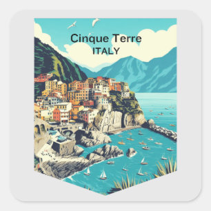 Sticker Carré Cinque Terre Italie, Voyage
