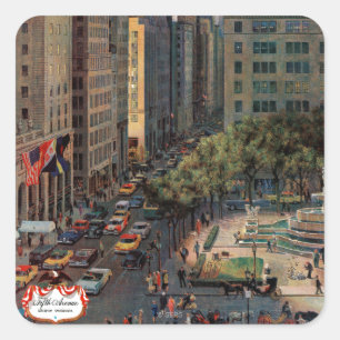 Sticker Carré Cinquième avenue par John Falter