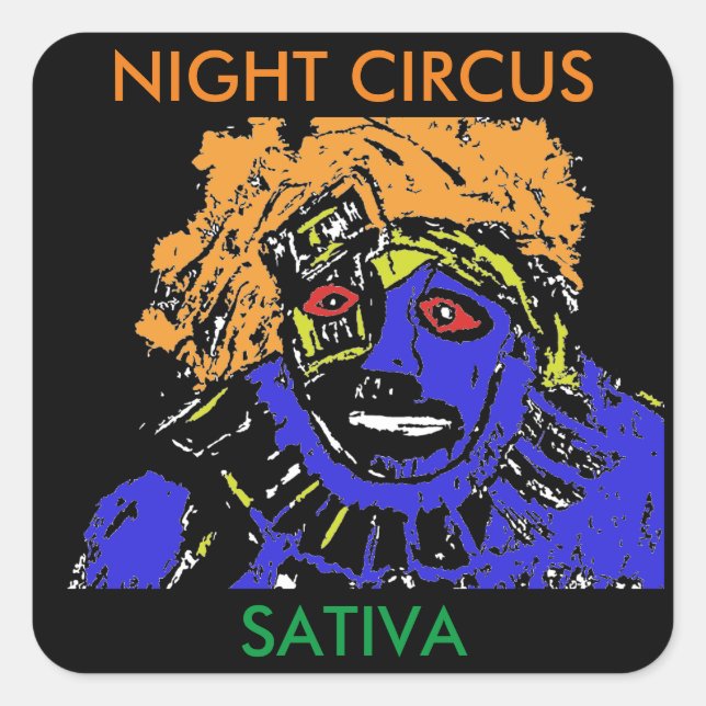 STICKER CARRÉ CIRQUE DE NUIT SATIVA (Devant)