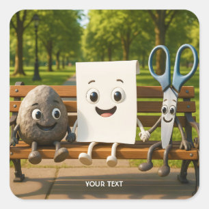 Sticker Carré Ciseaux de papier Imaginaire Roche