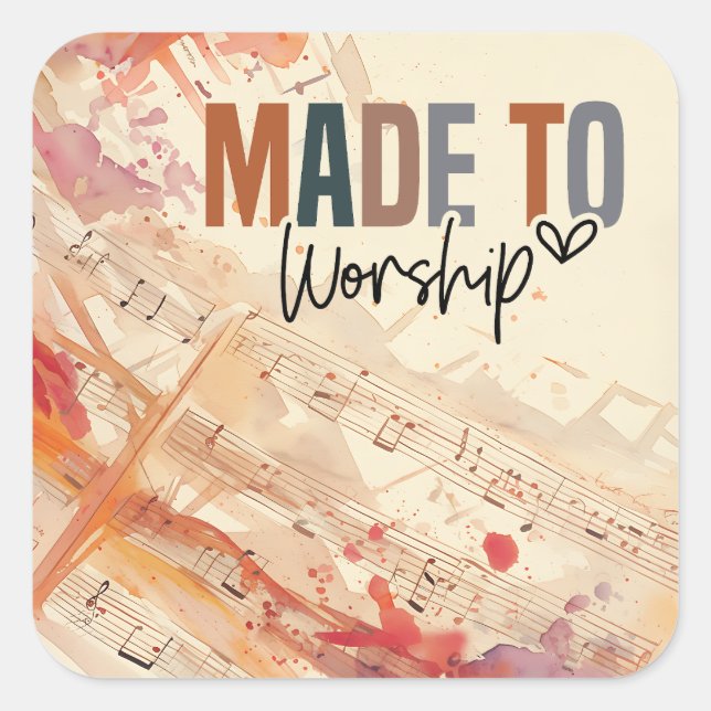 Sticker Carré Citation chrétienne inspirée faite pour le culte (Devant)