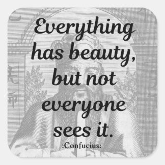 Sticker Carré Citation Confucius