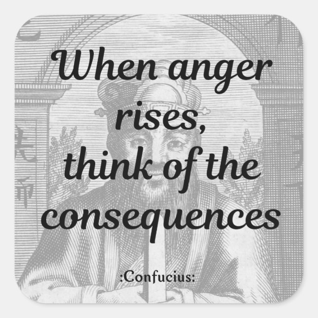 Sticker Carré Citation Confucius (Devant)