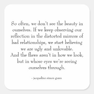 Sticker Carré citation d'amour de soi 