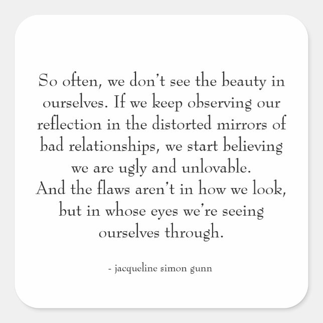 Sticker Carré citation d'amour de soi  (Devant)