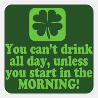 Sticker Carré Citation de bière verte de la Saint-Paddys Day