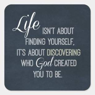 Sticker Carré Citation de la vie inspirationnelle et de Dieu