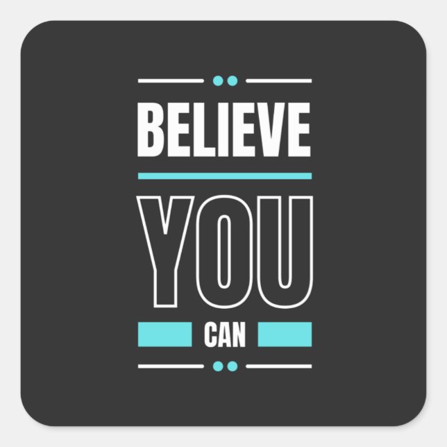 Sticker Carré Citation de motivation Texte tendance et positif (Devant)