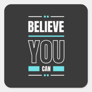 Sticker Carré Citation de motivation Texte tendance et positif