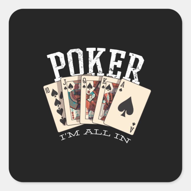 Sticker Carré Citation de poker pour joueur (Devant)