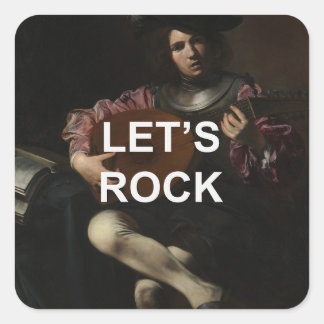 Sticker Carré Citation de texte amusant + peinture de Lute de la