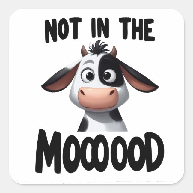 Sticker Carré Citation de vache "Pas dans le lait" (Devant)