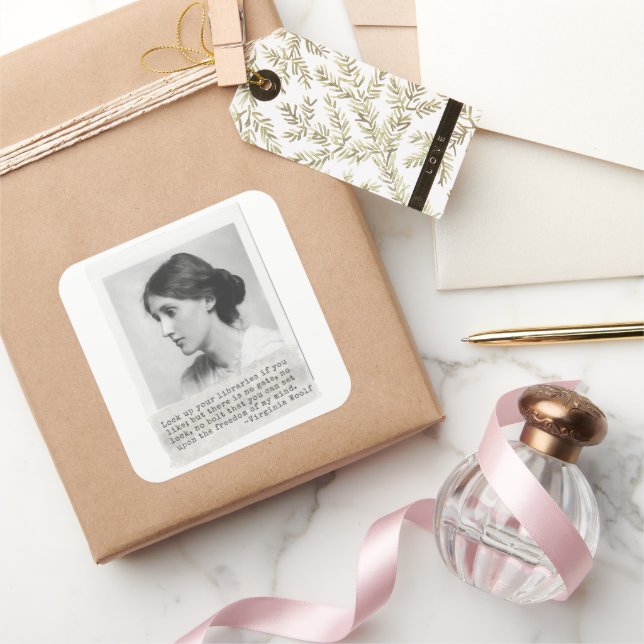 Sticker Carré Citation de Virginia Woolf - Icônes de l'histoire  (Cadeaux)