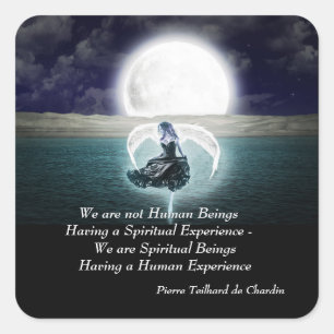 Sticker Carré Citation d'êtres spirituels avec ange et pleine lu