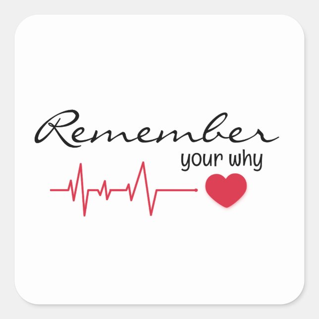 Sticker Carré Citation Inspirante Avec Un Coeur Rouge (Devant)