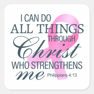 Sticker Carré Citation inspirante Sensibilisation au cancer du s