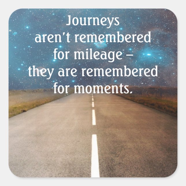 Sticker Carré Citation Inspirational Life & Travellers (Devant)