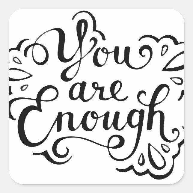 Sticker Carré Citation Inspirationnelle simple (Devant)