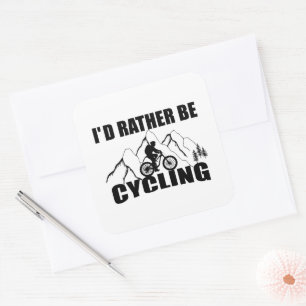 Sticker Carré Citation motivationnelle amusante à vélo