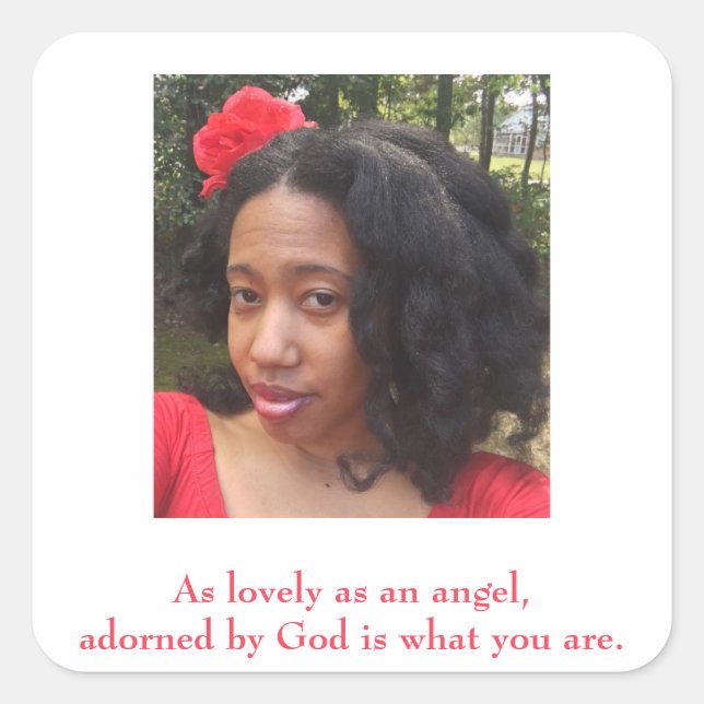 Sticker Carré Citation photo pour elle (Devant)