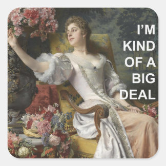 Sticker Carré Citation texte enrichissante + Portrait Vintage